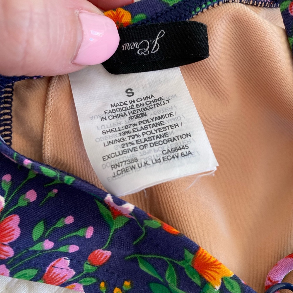 J. Crew Bikini, Liberty Floral on Blue Background, Size Small - Picture 3 of 4